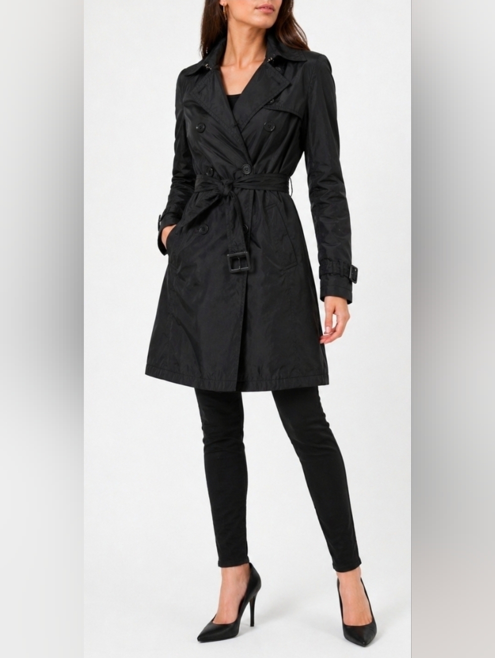Authentic Burberry ($2000+) London Black Trench Coat Women’s Nova Check Designer
